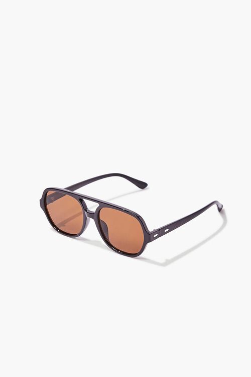 BLACK/BROWN Aviator Frame Sunglasses, image 4