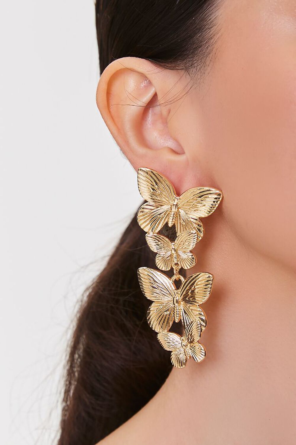 Tiered Butterfly Drop Earrings, image 1
