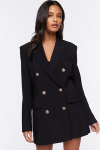 BLACK Notched Double-Breasted Blazer, image 5