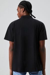 BLACK Embroidered Crest Polo Shirt, image 3