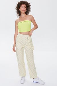 LIME/PEACH  Checkered Cargo Pants, image 5