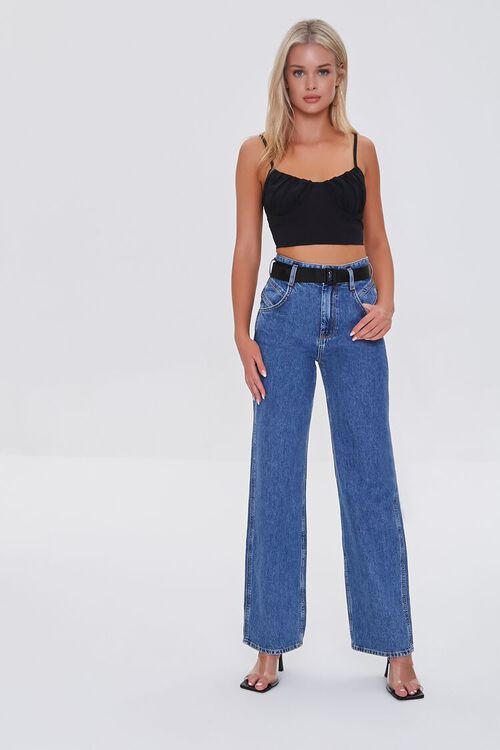 MEDIUM DENIM High-Rise Straight Jeans, image 1