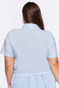 CLOUD Plus Size Cropped Cotton Shirt, image 3