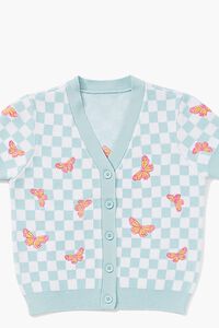 BLUE/MULTI Girls Butterfly Cardigan Sweater (Kids), image 3