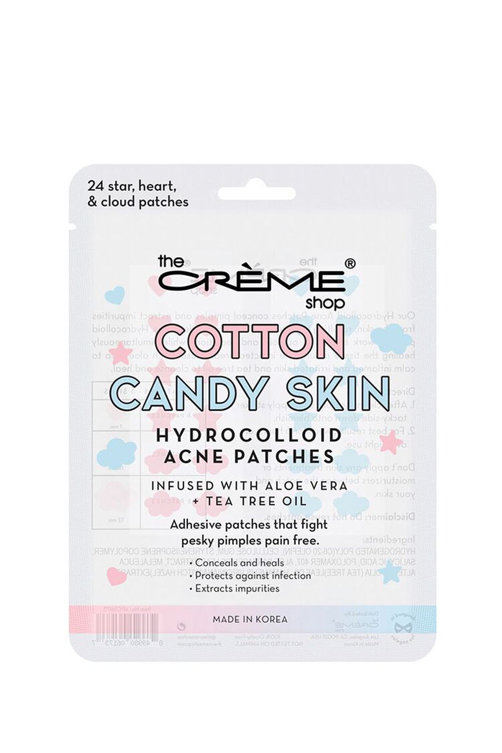 The Creme Shop Cotton Candy Skin Hydrocolloid Dark Spot Acne Patches - Infused with Aloe Vera + Tea Tree , image 1