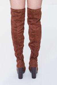 BROWN Faux Suede Over-the-Knee Boots, image 3