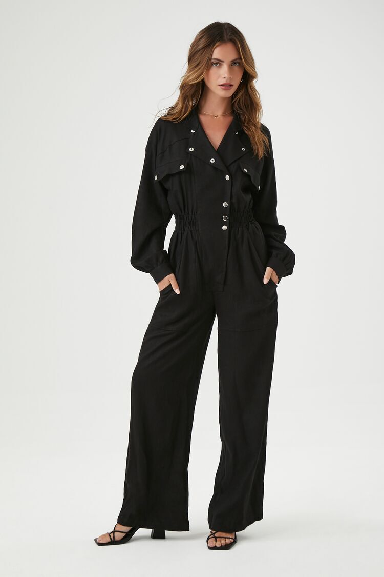 Italian Style Zip-Up Long Fitted Linen Jumpsuit | 100% Natural, Item # –  Claudio Milano
