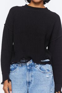 BLACK Distressed Drop-Sleeve Sweater, image 5