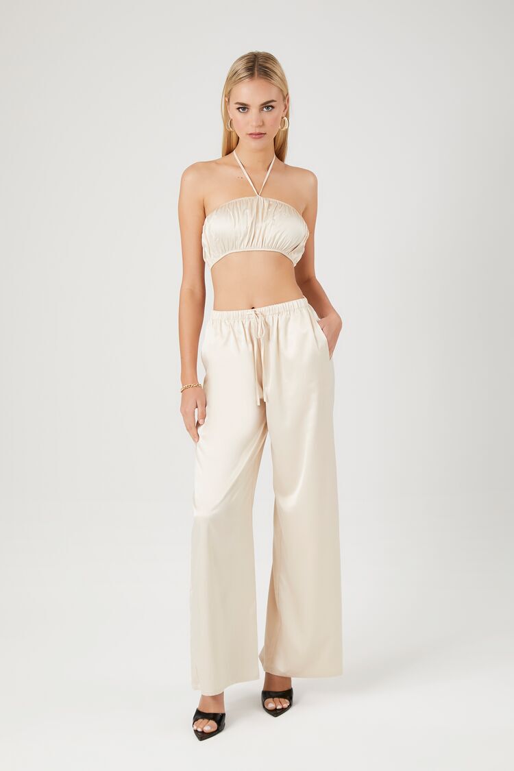 Buy Soup by Sougat Paul Grey Satin Azra Embellished Overlapped Top And Pant  Set Online  Aza Fashions