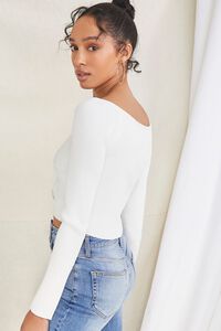WHITE Sweetheart Sweater-Knit Top, image 2