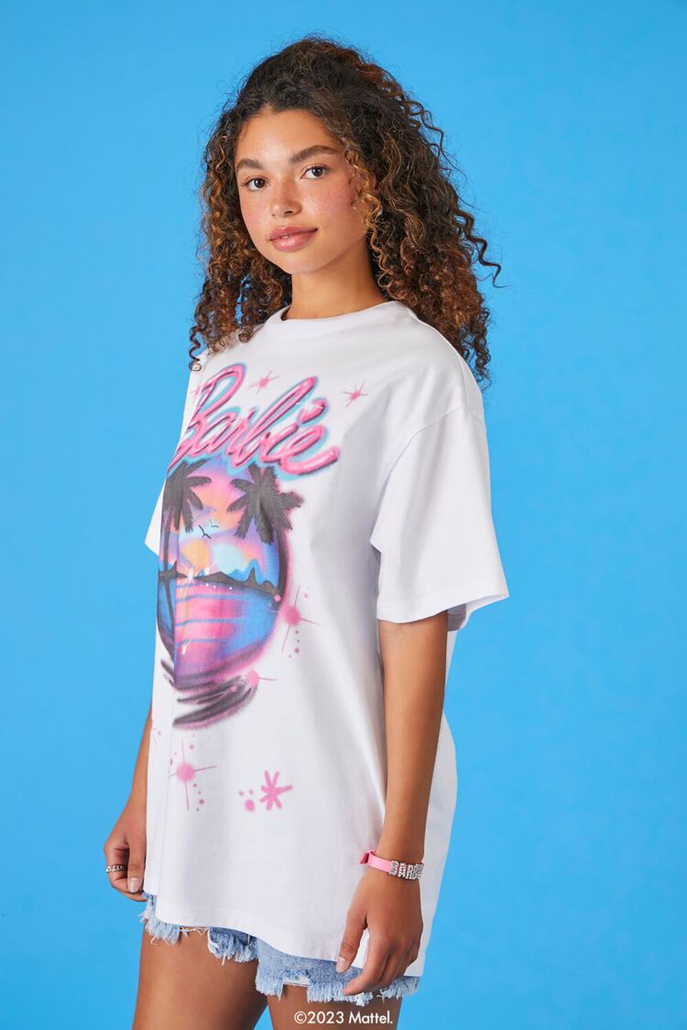 WHITE/MULTI Airbrushed Barbie Graphic Tee, image 2