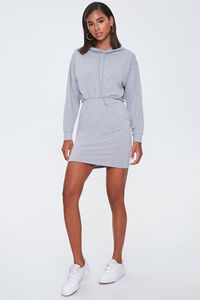 HEATHER GREY French Terry Hoodie Dress, image 4