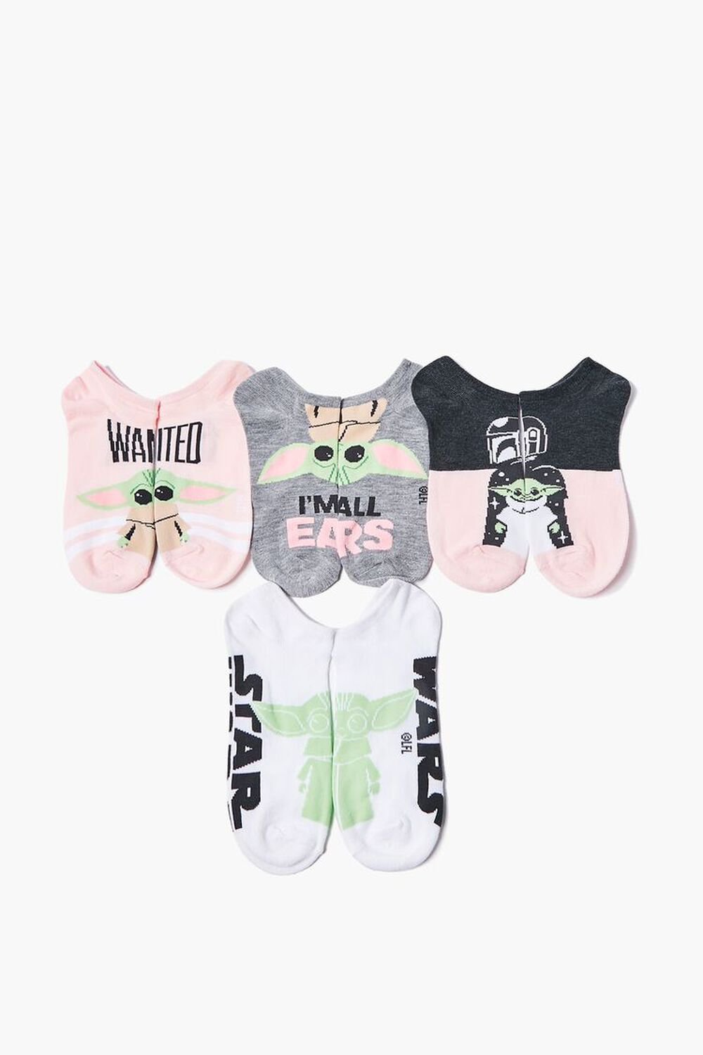 PINK/MULTI Baby Yoda Graphic Ankle Socks - 5 Pack, image 1