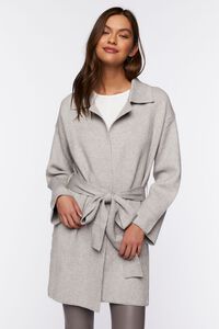 HEATHER GREY Belted Duster Cardigan, image 1