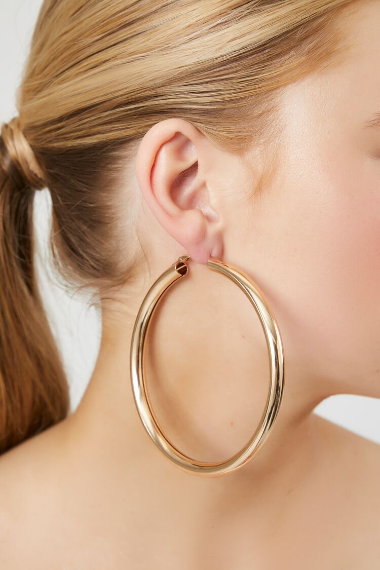 Large Classic Hoop Earrings 14k Gold - Kinn