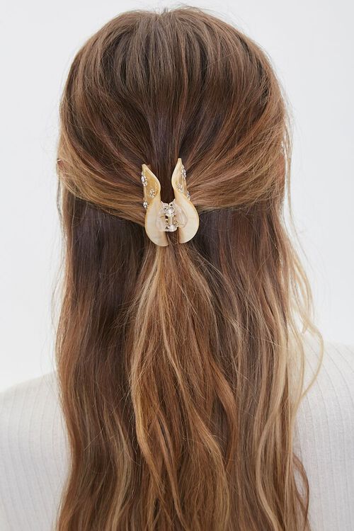 Floral Rhinestone Hair Claw Clip, image 2