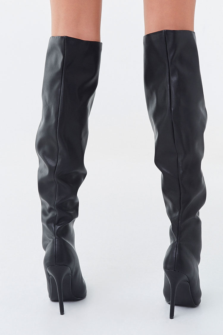 knee high leather stiletto boots