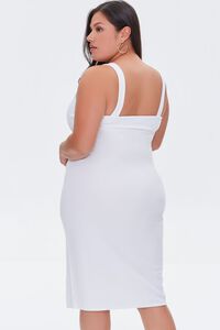 WHITE Plus Size Bodycon Slit Dress, image 3