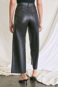 BLACK Faux Leather Wide-Leg Pants, image 4