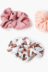 WHITE/MULTI Butterfly Print Scrunchie Set - 5 pack, image 2