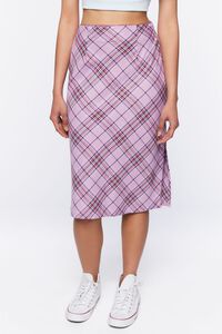 DUSK/MULTI Plaid A-Line Midi Skirt, image 2