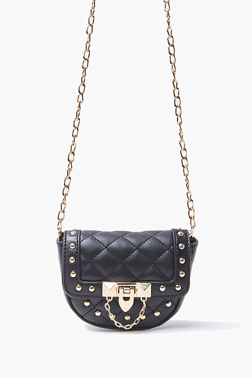BLACK Studded Quilted Crossbody Bag, image 1