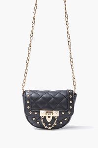 BLACK Studded Quilted Crossbody Bag, image 1