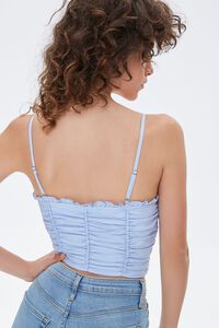LIGHT BLUE Ruched Sweetheart Cropped Cami, image 3