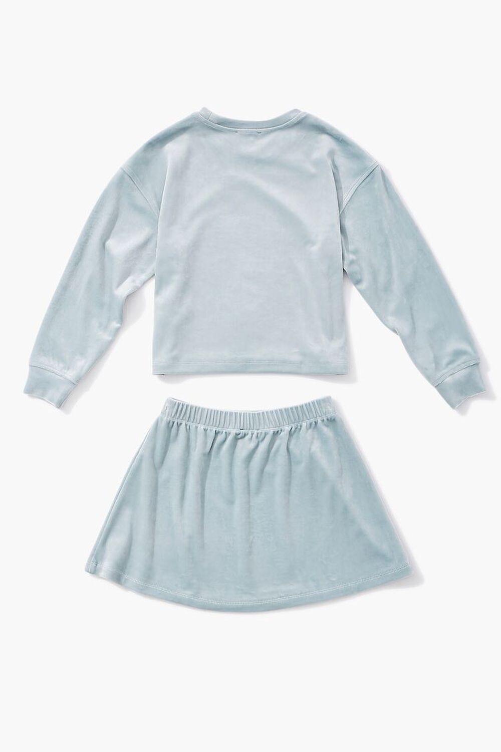 BLUE Girls Velvet Tee & Skirt Set (Kids), image 2