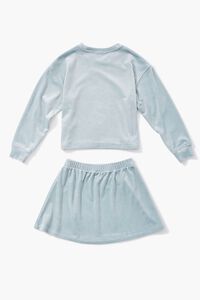 BLUE Girls Velvet Tee & Skirt Set (Kids), image 2