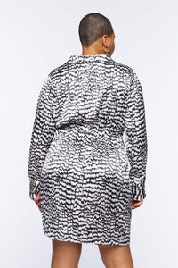 CREAM/MULTI Plus Size Abstract Print Mini Shirt Dress, image 3