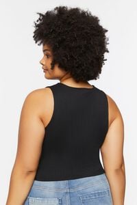 BLACK Plus Size Embroidered Crop Top, image 3