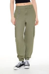 DEEP GREEN Wallet Chain Cargo Joggers, image 4