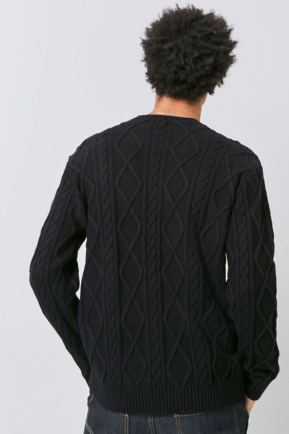 Cable-Knit Crew Neck Sweater, image 3