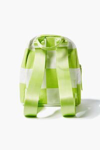 LIME/WHITE Checkered Zippered Backpack, image 2