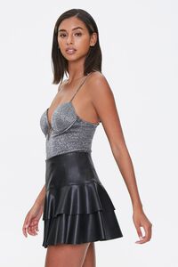 BLACK Metallic Cami Bustier Bodysuit, image 2