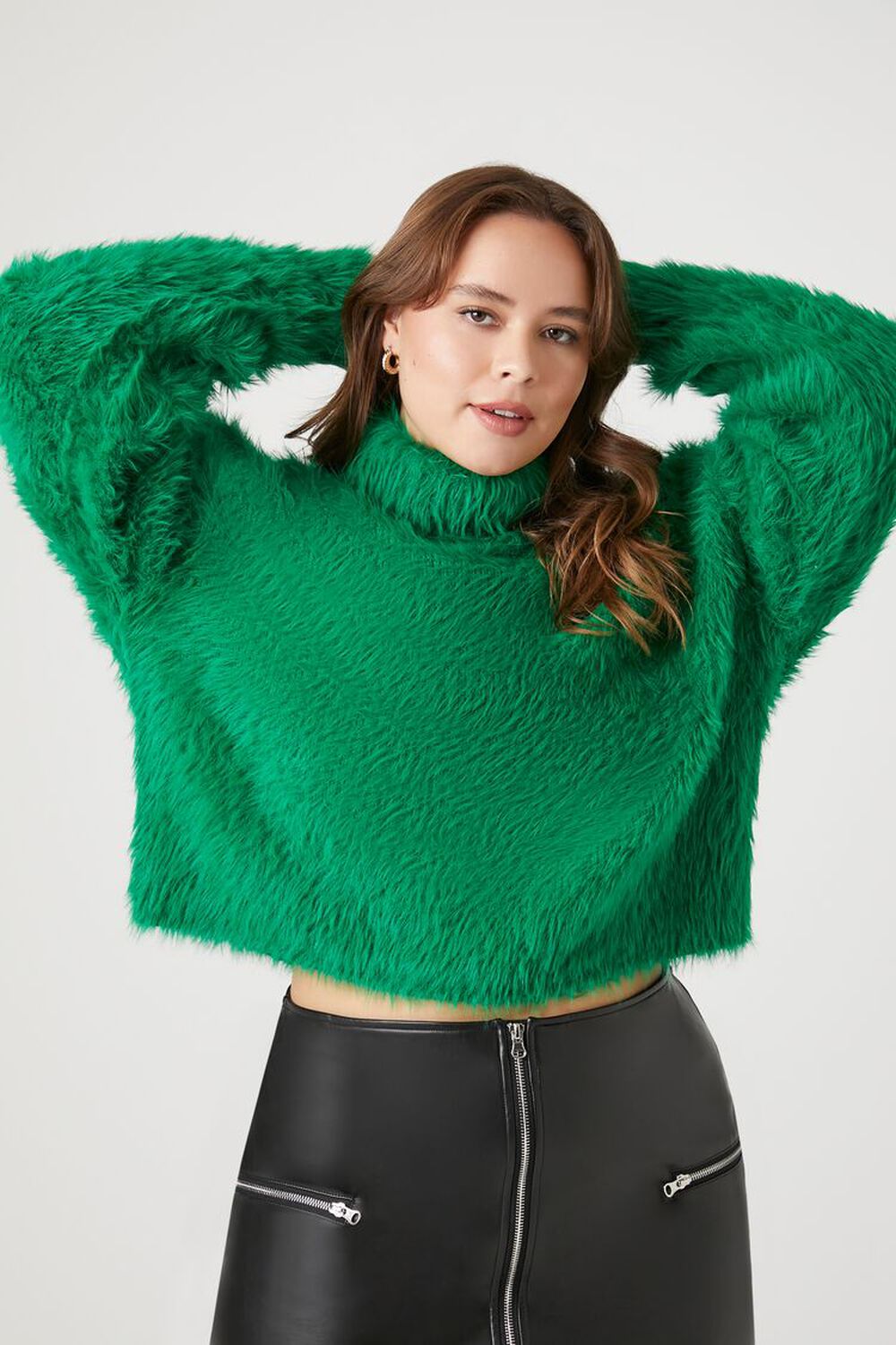 Plus Size Fuzzy Faux Fur Sweater