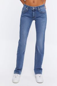 MEDIUM DENIM Low-Rise Bootcut Jeans, image 2