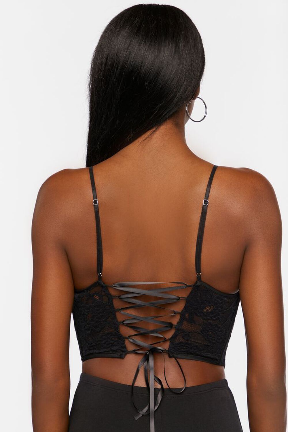 Lace Hook-and-Eye Bustier Crop Top, image 3