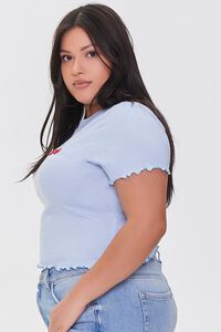 BLUE/MULTI Plus Size Cherry Graphic Cropped Tee, image 2
