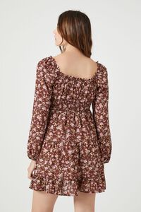 BROWN/MULTI Floral Print Mini Dress, image 3