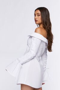 WHITE Poplin Off-the-Shoulder Mini Dress, image 2