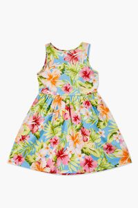 BLUE/MULTI Girls Tropical Print A-Line Dress (Kids), image 2