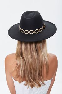 BLACK/GOLD Rolo Chain-Trim Cowboy Hat, image 3