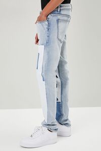 DENIM/MULTI Distressed Patchwork Slim-Fit Jeans, image 3