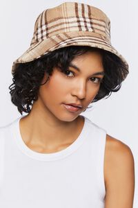 TAN/MULTI Plaid Bucket Hat, image 2