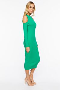 GREEN Open-Shoulder Sweater-Knit Midi Dress, image 2