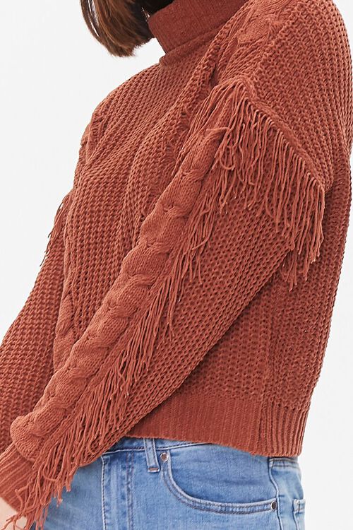 MOCHA Fringe Turtleneck Sweater, image 5