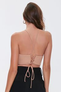 TAUPE Wraparound Lace-Up Top, image 3