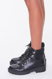 Padded Faux Leather Ankle Boots, image 2